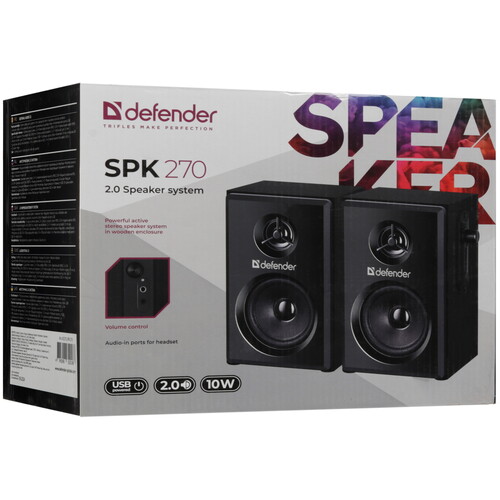 Купить Колонки Defender SPK 270 черный  9204187. Характеристики, отзывы и цены в Донецке