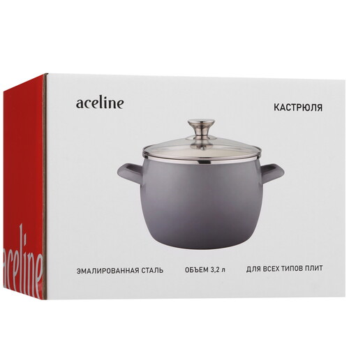 Купить Кастрюля Aceline Celestia А3C32 3.2 л 18 см серый  9201348. Характеристики, отзывы и цены в Донецке