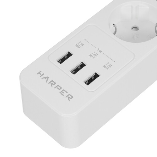 Купить Сетевой фильтр Harper UCH-550 белый  5362782. Характеристики, отзывы и цены в Донецке