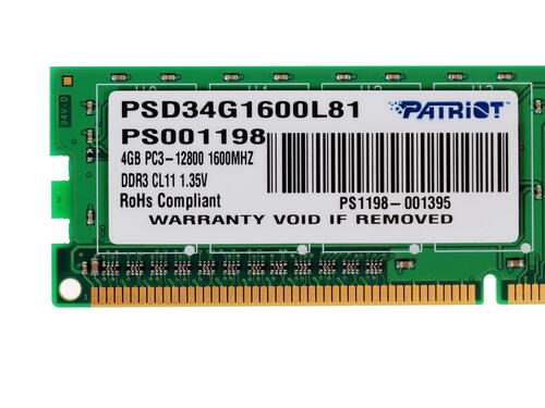Купить Оперативная память Patriot Signature [PSD34G1600L81] 4 ГБ  1073045. Характеристики, отзывы и цены в Донецке