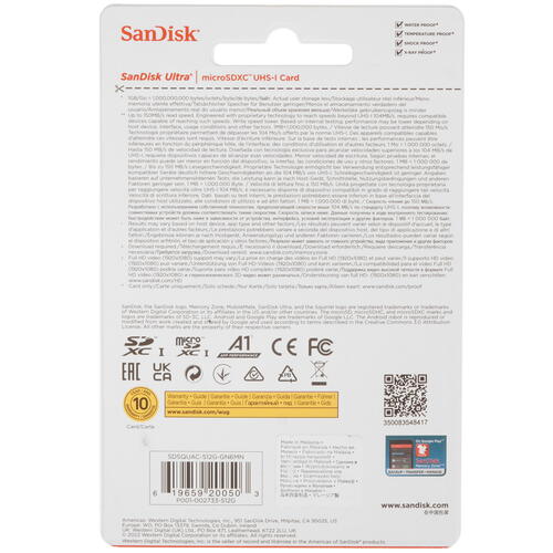 Купить Карта памяти SanDisk Ultra microSDXC 512 ГБ [SDSQUAC-512G-GN6MN]  5456341. Характеристики, отзывы и цены в Донецке