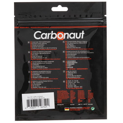 Купить Термопрокладка Thermal Grizzly Carbonaut [TG-CA-31-25-02-R]  1347841. Характеристики, отзывы и цены в Донецке