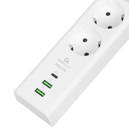 Купить Сетевой фильтр Cablexpert EXN-4-CU2-W-2 белый  9154790. Характеристики, отзывы и цены в Донецке