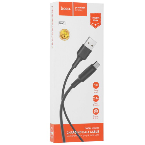 Купить Кабель круглый Hoco micro USB - USB 2.0 Type-A черный 1 м  9244487. Характеристики, отзывы и цены в Донецке