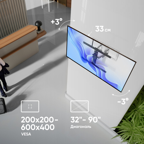 Купить Кронштейн для ТВ ONKRON SM6 белый  9312020. Характеристики, отзывы и цены в Донецке