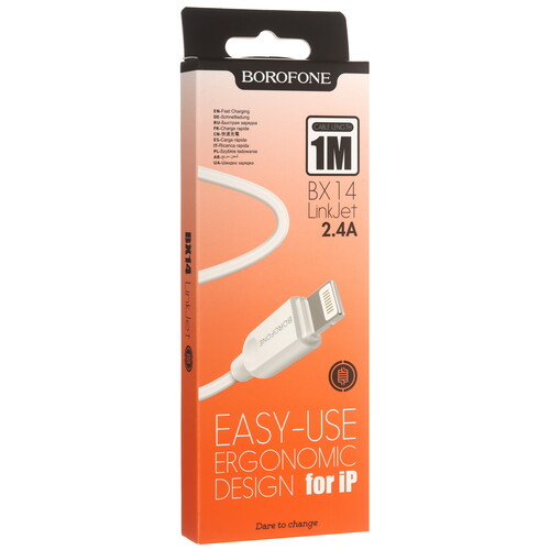 Купить Кабель круглый Borofone Lightning 8-pin - USB 2.0 Type-A белый 1 м  5475051. Характеристики, отзывы и цены в Донецке