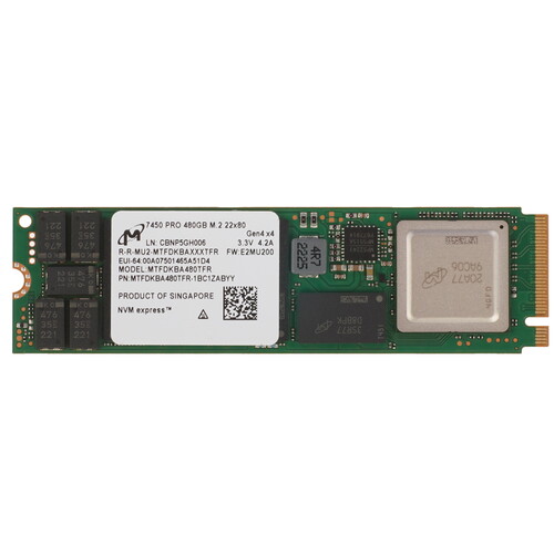 Купить 480 ГБ Серверный SSD M.2 Micron 7450 PRO[MTFDKBA480TFR-1BC1ZABYY]  5606053. Характеристики, отзывы и цены в Донецке