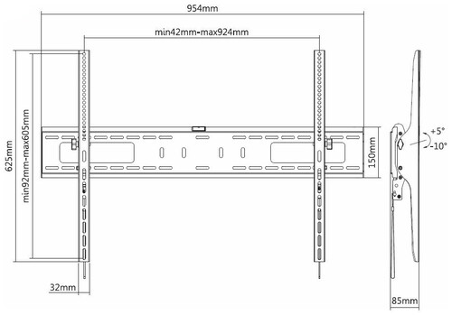 Купить Кронштейн для ТВ Digis DSM-P1096T серебристый  4838128. Характеристики, отзывы и цены в Донецке