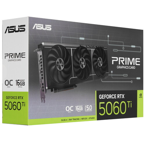 Купить Видеокарта ASUS GeForce RTX 5060 Ti PRIME OC  5626204. Характеристики, отзывы и цены в Донецке