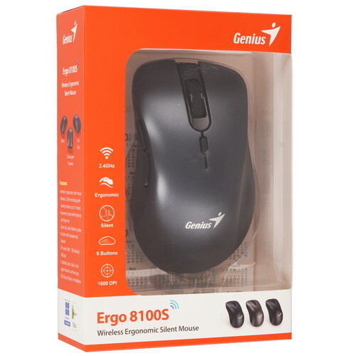 Купить Мышь беспроводная Genius Ergo 8100S  9140285. Характеристики, отзывы и цены в Донецке