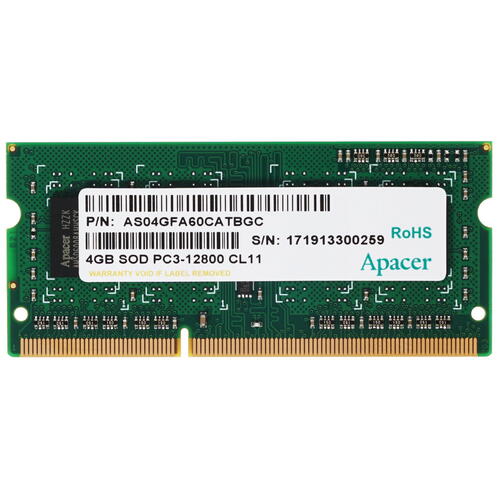 Купить Оперативная память SODIMM Apacer [DS.04G2K.KAM] 4 ГБ  1381792. Характеристики, отзывы и цены в Донецке
