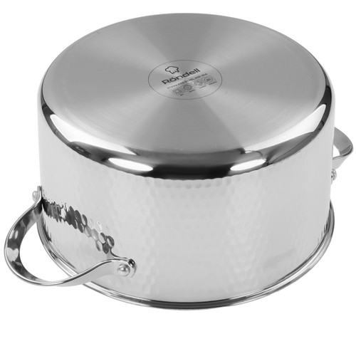 Купить Кастрюля Rondell RainDrops RDS-1295 5.6 л 24 см серебристый  9309619. Характеристики, отзывы и цены в Донецке