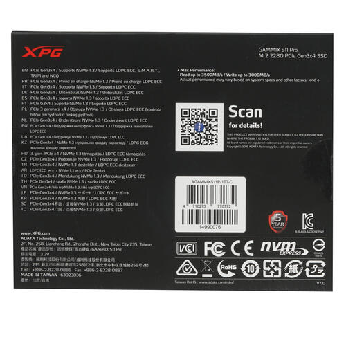 Купить 1000 ГБ M.2 NVMe накопитель ADATA XPG GAMMIX S11 Pro [AGAMMIXS11P-1TT-C]  1337437. Характеристики, отзывы и цены в Донецке