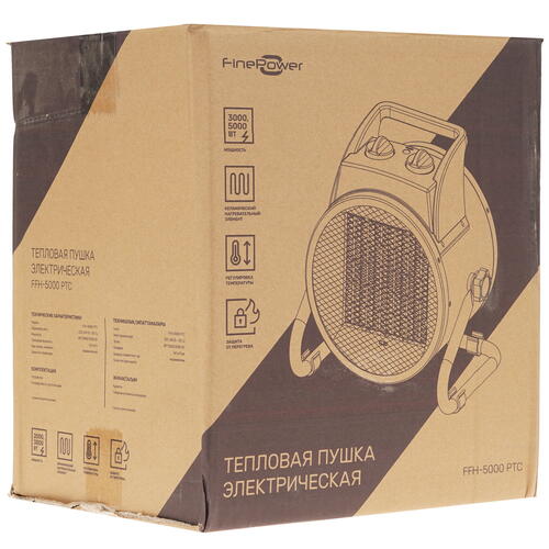 Купить Тепловая пушка электрическая FinePower FFH-5000 PTC  5400796. Характеристики, отзывы и цены в Донецке