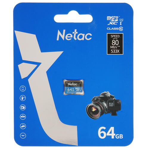 Купить Карта памяти Netac microSDXC 64 ГБ [NT02P500STN-064G-S]  4821295. Характеристики, отзывы и цены в Донецке