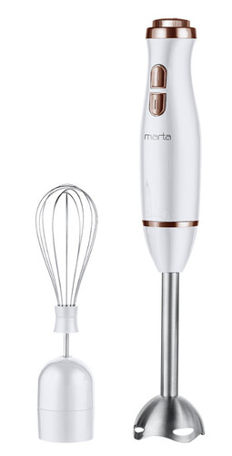 Купить Блендер погружной MARTA MT-KP1597B белый  9071443. Характеристики, отзывы и цены в Донецке