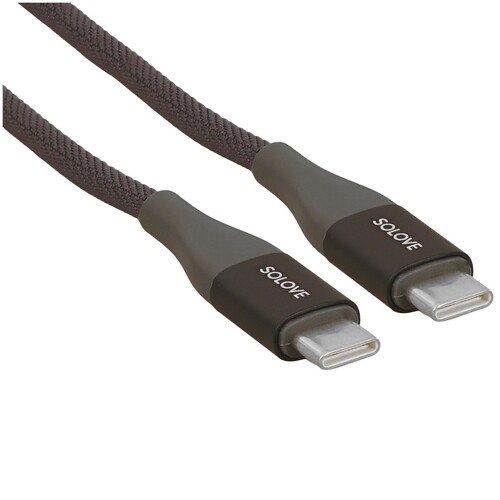 Купить Кабель круглый SOLOVE USB Type-C - USB Type-C серый 1 м  5479992. Характеристики, отзывы и цены в Донецке