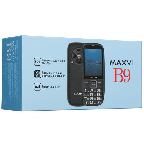 Купить Сотовый телефон Maxvi B9 черный  4714234. Характеристики, отзывы и цены в Донецке