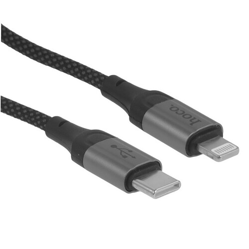 Купить Кабель круглый Hoco Lightning 8-pin - USB Type-C черный 1 м  9244446. Характеристики, отзывы и цены в Донецке