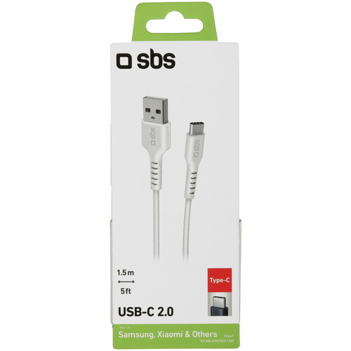 Купить Кабель круглый SBS USB Type-C - USB 2.0 Type-A белый 1.5 м  5471867. Характеристики, отзывы и цены в Донецке