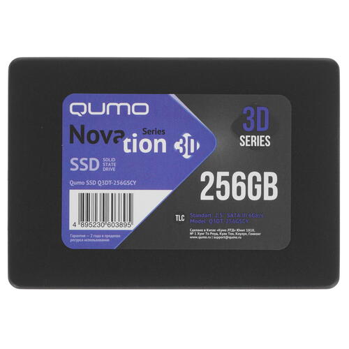 Купить 256 ГБ 2.5" SATA накопитель QUMO Novation 3D [Q3DT-256GSCY OEM]  4861901. Характеристики, отзывы и цены в Донецке