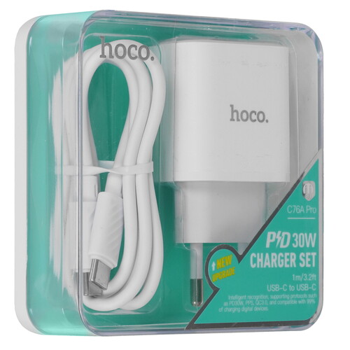 Купить Сетевое зарядное устройство Hoco C76A Pro белый  5636749. Характеристики, отзывы и цены в Донецке
