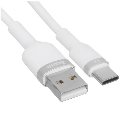 Купить Кабель круглый Olmio USB Type-C - USB 2.0 Type-A белый 1.2 м  5466491. Характеристики, отзывы и цены в Донецке