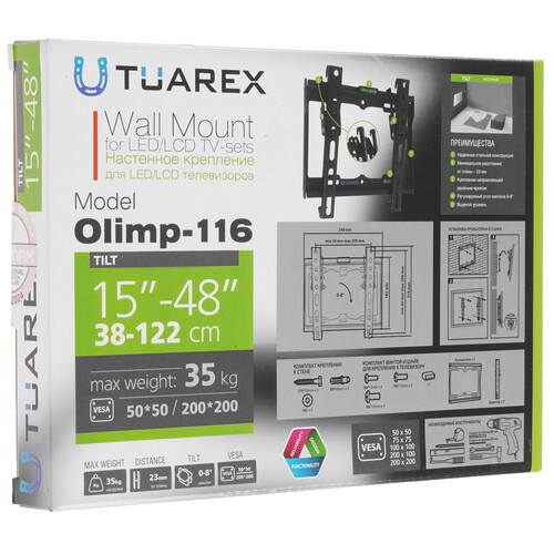 Купить Кронштейн для ТВ Tuarex OLIMP-116 черный  9204108. Характеристики, отзывы и цены в Донецке