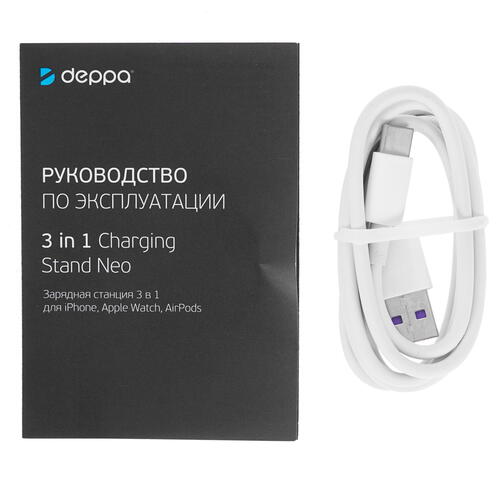 Купить Беспроводное зарядное устройство DEPPA Charging Stand Neo 3-in-1 белый  5098759. Характеристики, отзывы и цены в Донецке