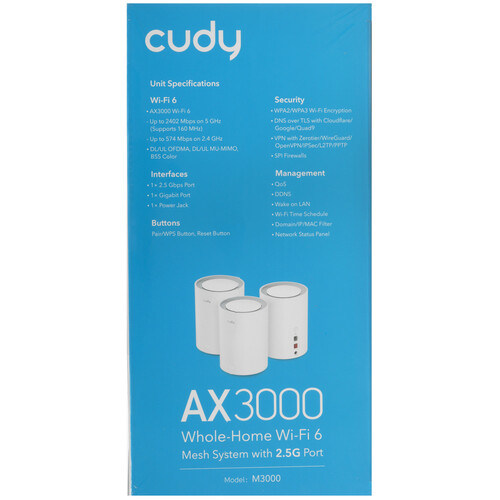 Купить MESH-комплект Cudy M3000 (3-Pack)  9095831. Характеристики, отзывы и цены в Донецке