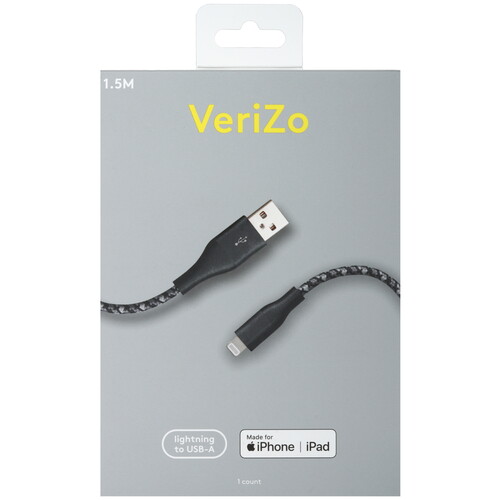 Купить Кабель круглый Verizo Lightning 8-pin MFI - USB 2.0 Type-A черный 1.5 м  5497263. Характеристики, отзывы и цены в Донецке