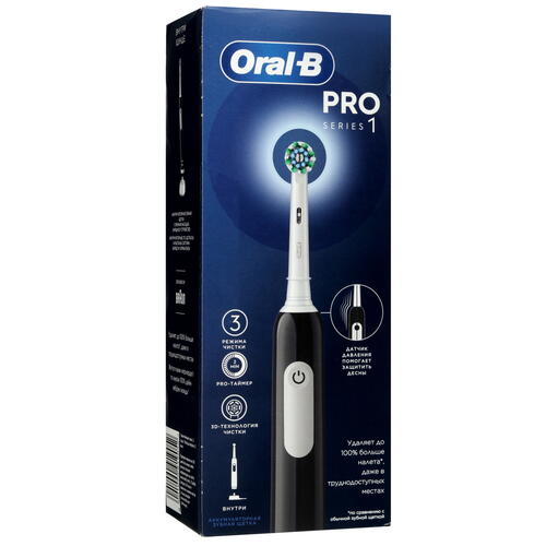 Купить Электрическая зубная щетка Braun Oral-B  Pro 1 (500)/D305.513.3 черный  9073777. Характеристики, отзывы и цены в Донецке