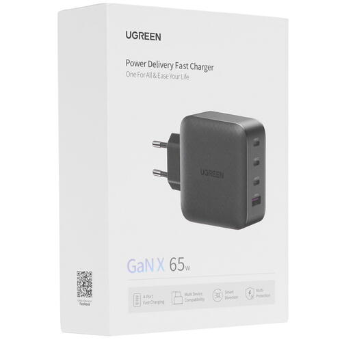 Купить Сетевое зарядное устройство Ugreen CD224 черный  4778878. Характеристики, отзывы и цены в Донецке