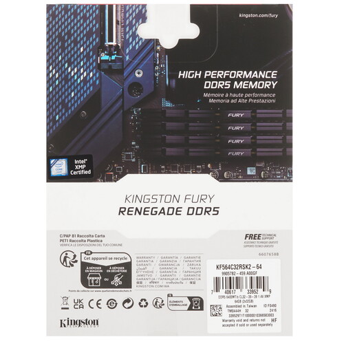 Купить Оперативная память Kingston FURY Renegade Silver [KF564C32RSK2-64] 64 ГБ  5630845. Характеристики, отзывы и цены в Донецке