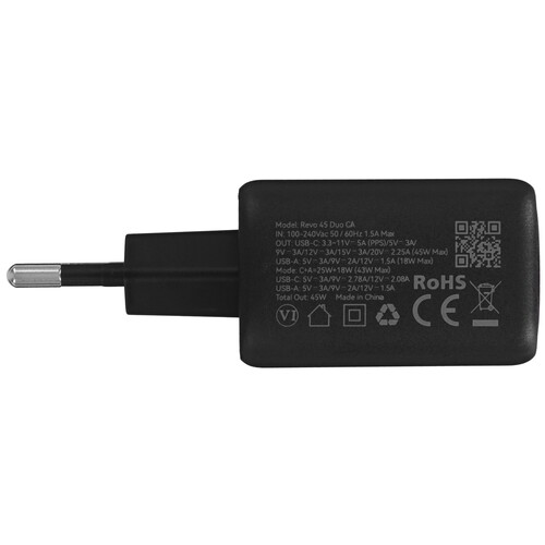 Купить Сетевое зарядное устройство VOLTME Revo 45 Duo черный  9211009. Характеристики, отзывы и цены в Донецке