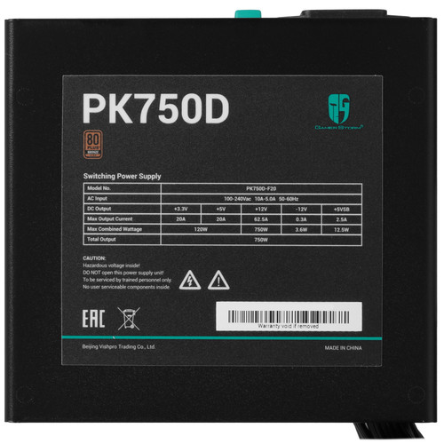 Купить Блок питания DEEPCOOL GamerStorm PK750D [R-PK750D-FA0B-WGEU] черный  9283355. Характеристики, отзывы и цены в Донецке