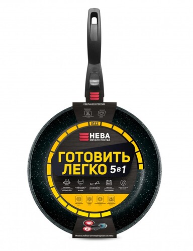 Купить Сковорода НМП Готовить легко stone GL2022, 22 см черный  9149800. Характеристики, отзывы и цены в Донецке