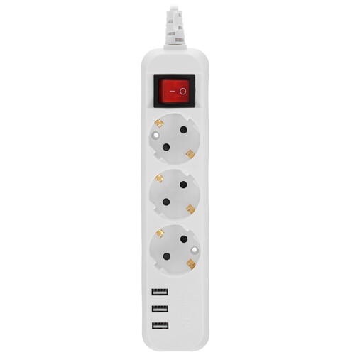 Купить Удлинитель ЭРА U-3es-5m-USB белый  5400647. Характеристики, отзывы и цены в Донецке