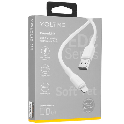 Купить Кабель круглый VOLTME Lightning 8-pin - USB 2.0 Type-A белый 2 м  9210866. Характеристики, отзывы и цены в Донецке