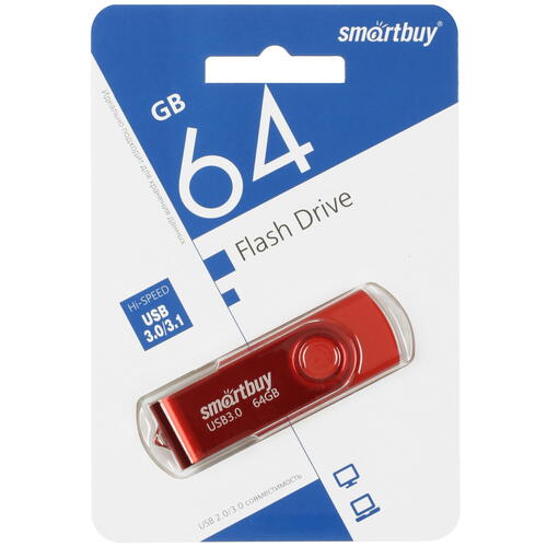 Купить Память USB Flash 64 ГБ Smartbuy Twist [SB064GB3TWR]  9954203. Характеристики, отзывы и цены в Донецке
