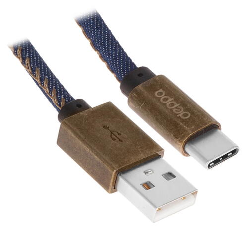 Купить Кабель круглый DEPPA USB Type-C - USB 2.0 Type-A синий 1.2 м  4826653. Характеристики, отзывы и цены в Донецке