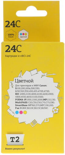 Купить Картридж T2 IC-CBCI-24C многоцветный  7929600. Характеристики, отзывы и цены в Донецке