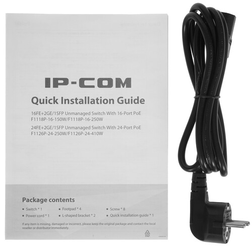 Купить Коммутатор IP-COM F1126P-24-250W  9914236. Характеристики, отзывы и цены в Донецке
