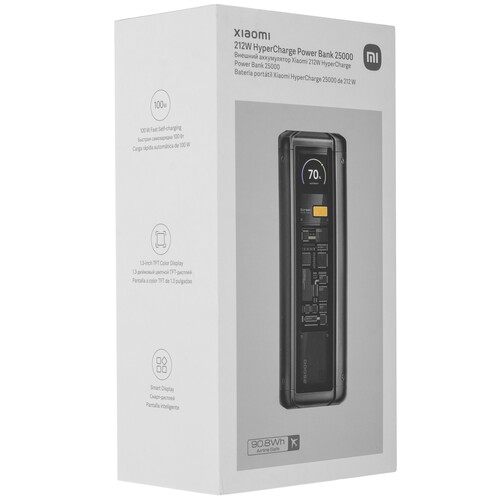Купить Портативный аккумулятор Xiaomi 212W HyperCharge Power Bank 25000 серый  5620895. Характеристики, отзывы и цены в Донецке