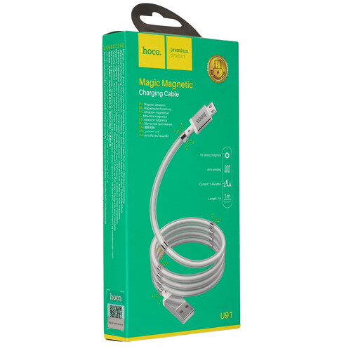 Купить Кабель круглый Hoco micro USB - USB 2.0 Type-A белый 1 м  9244485. Характеристики, отзывы и цены в Донецке