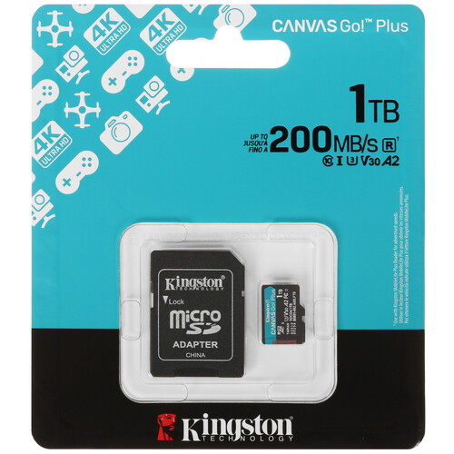 Купить Карта памяти Kingston Canvas Go! Plus microSDXC 1000 ГБ  5624202. Характеристики, отзывы и цены в Донецке