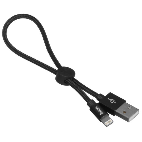 Купить Кабель круглый Hoco Lightning 8-pin - USB 2.0 Type-A черный 0.25 м  5470826. Характеристики, отзывы и цены в Донецке