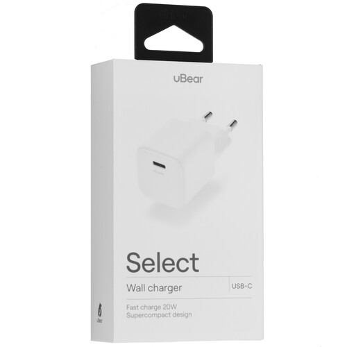 Купить Сетевое зарядное устройство uBear Select белый  5466106. Характеристики, отзывы и цены в Донецке
