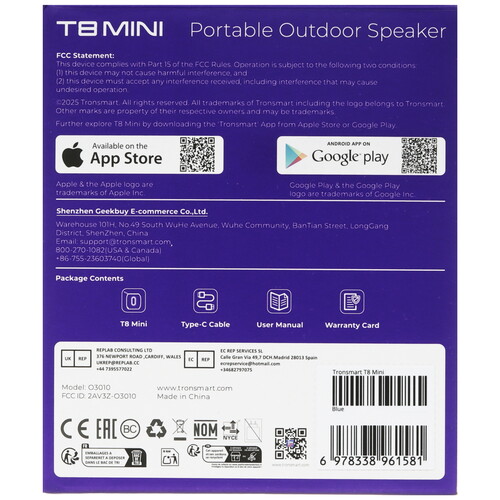 Купить Портативная колонка Tronsmart T8 Mini, синий  5641980. Характеристики, отзывы и цены в Донецке