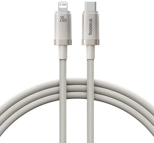 Купить Кабель круглый Baseus Lightning 8-pin - USB Type-C бежевый 1 м  5627675. Характеристики, отзывы и цены в Донецке